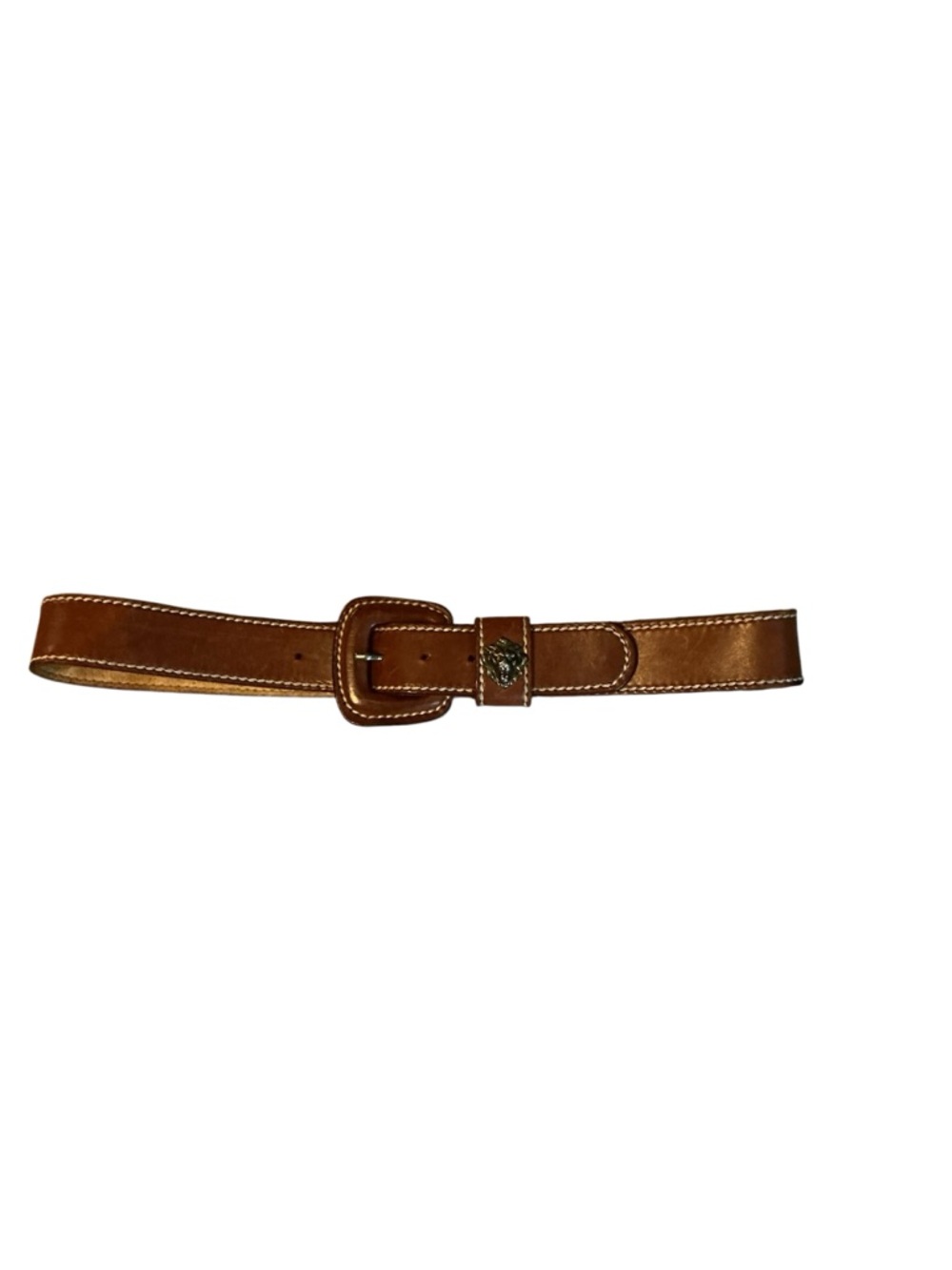 Vintage Aviator by Adelfio Italian Leather Belt Lion Head Hardware